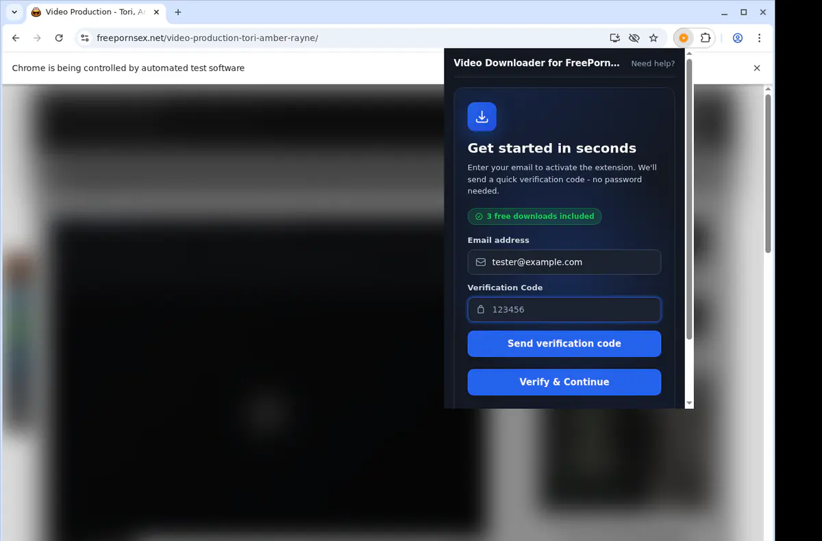 Freepornsexnet Video Downloader browser extension screenshot 4